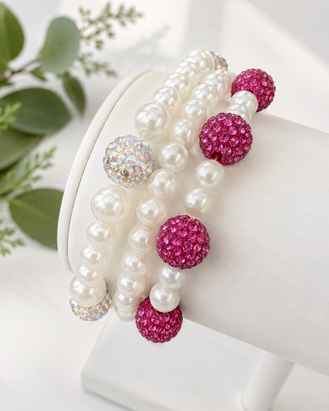 Rhinestone Pearl Bracelets
