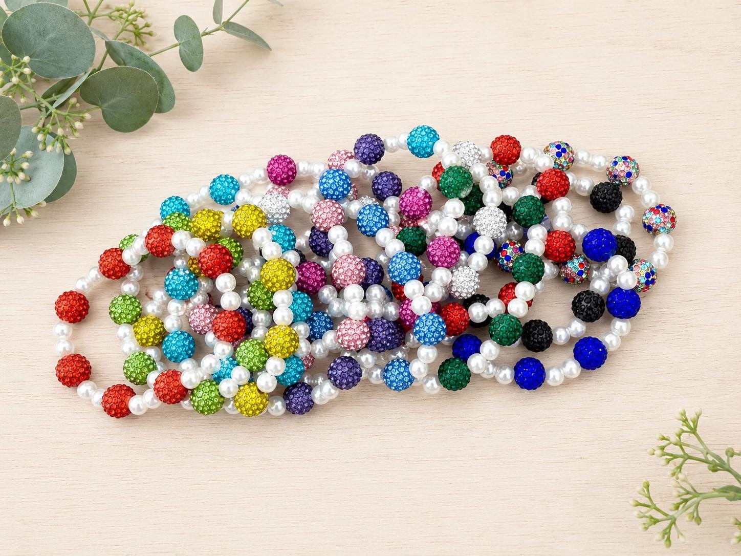 Rhinestone Pearl Bracelets