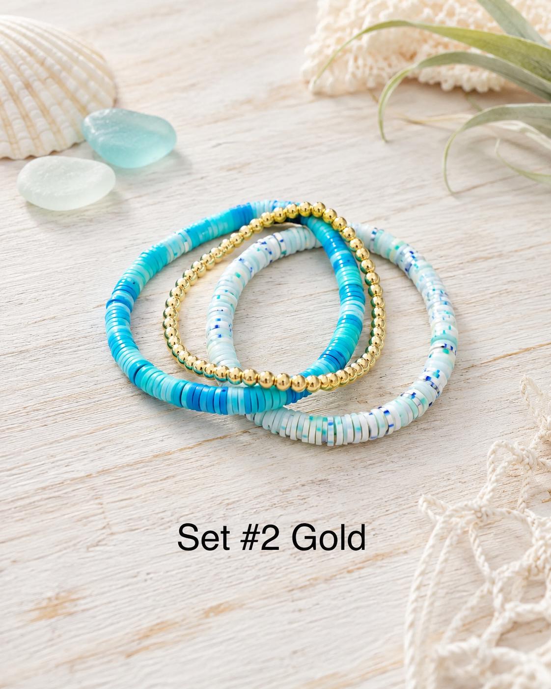Ocean-Inspired Heishi Bead Stacks