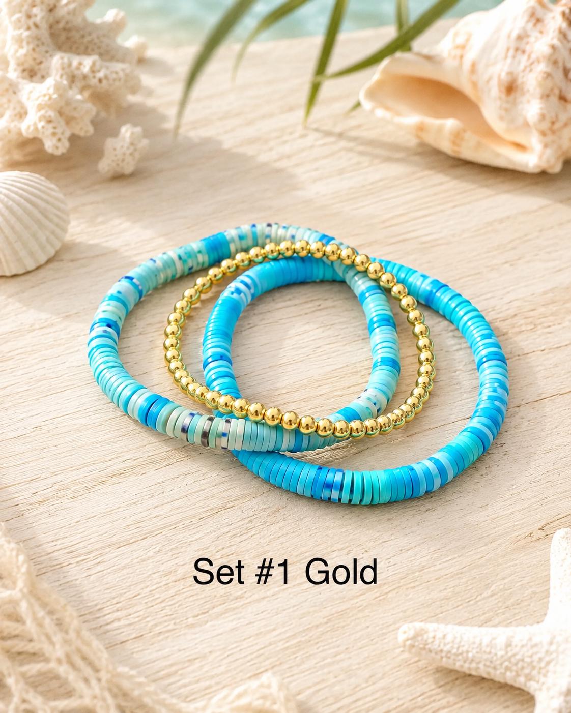 Ocean-Inspired Heishi Bead Stacks