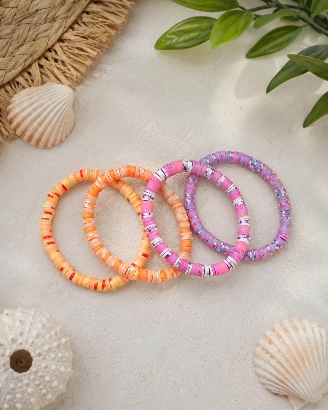 Sunshine Heishi Bead Bracelet Set