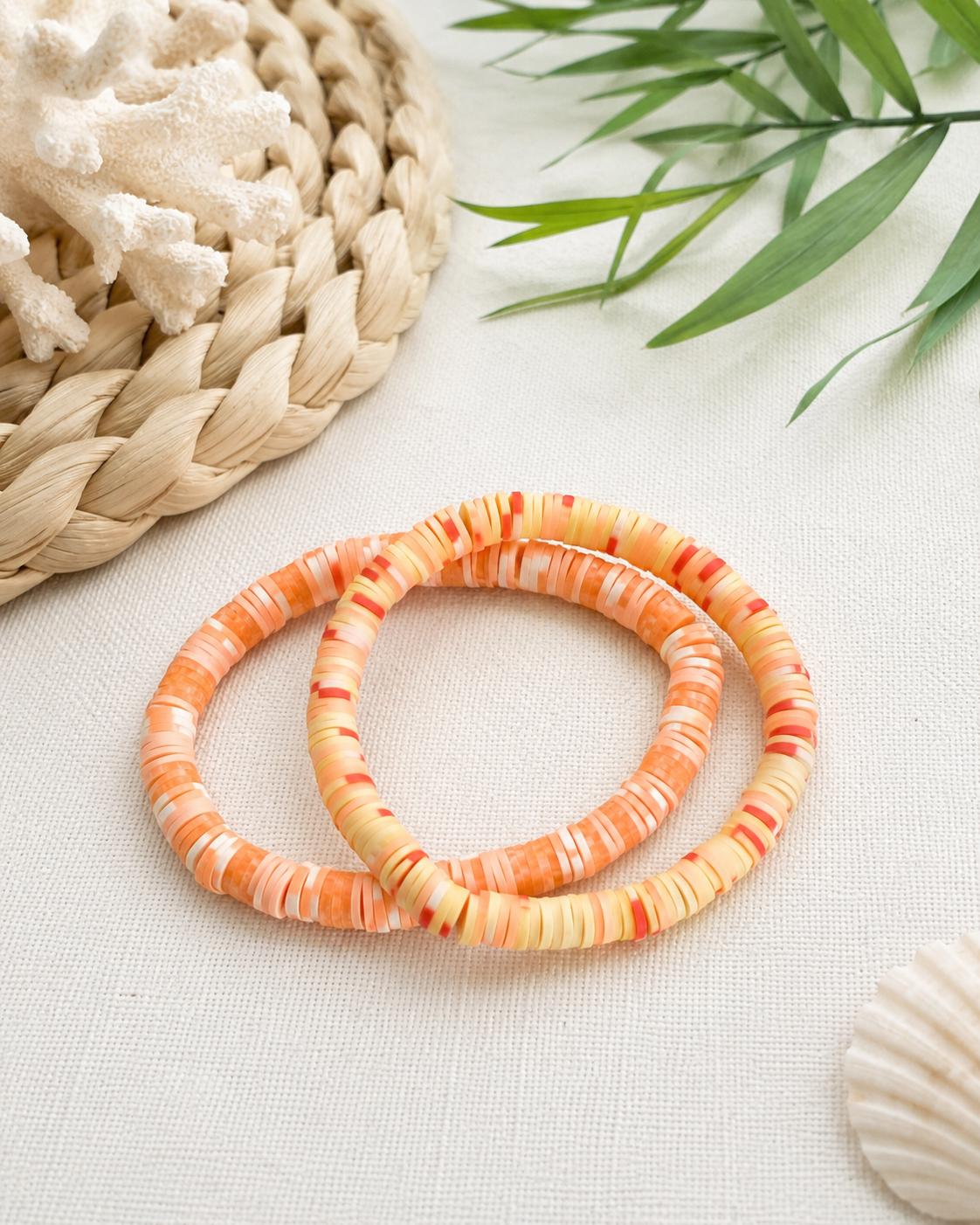 Sunshine Heishi Bead Bracelet Set