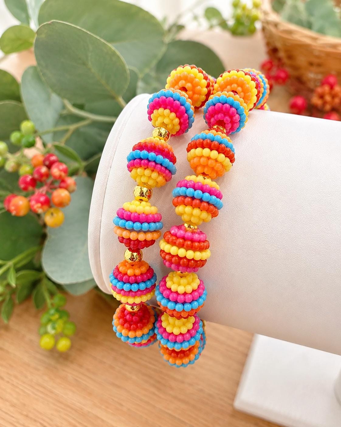 Rainbow Bayberry Beaded Bracelets