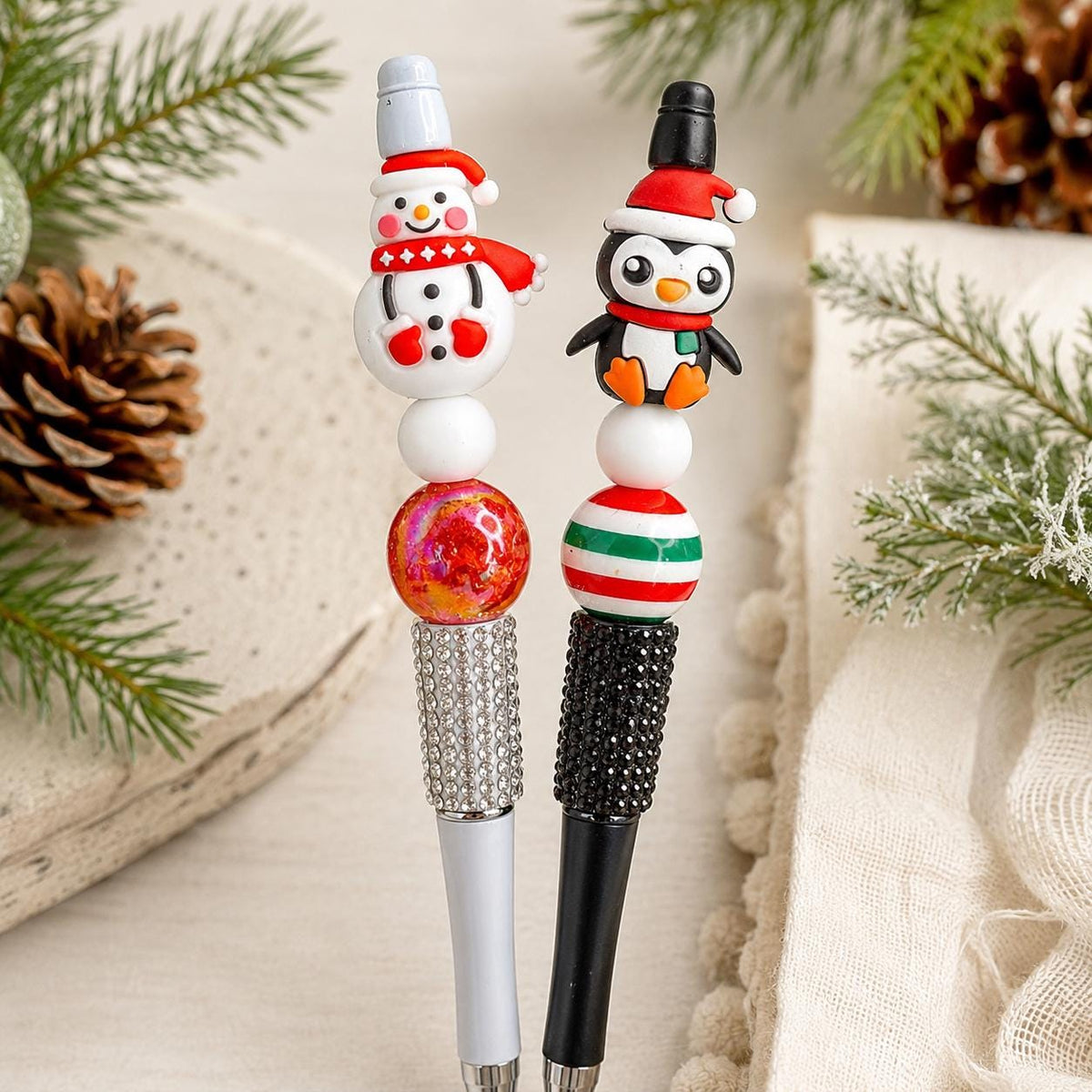 Christmas Beaded Pens: Festive Fun Characters!