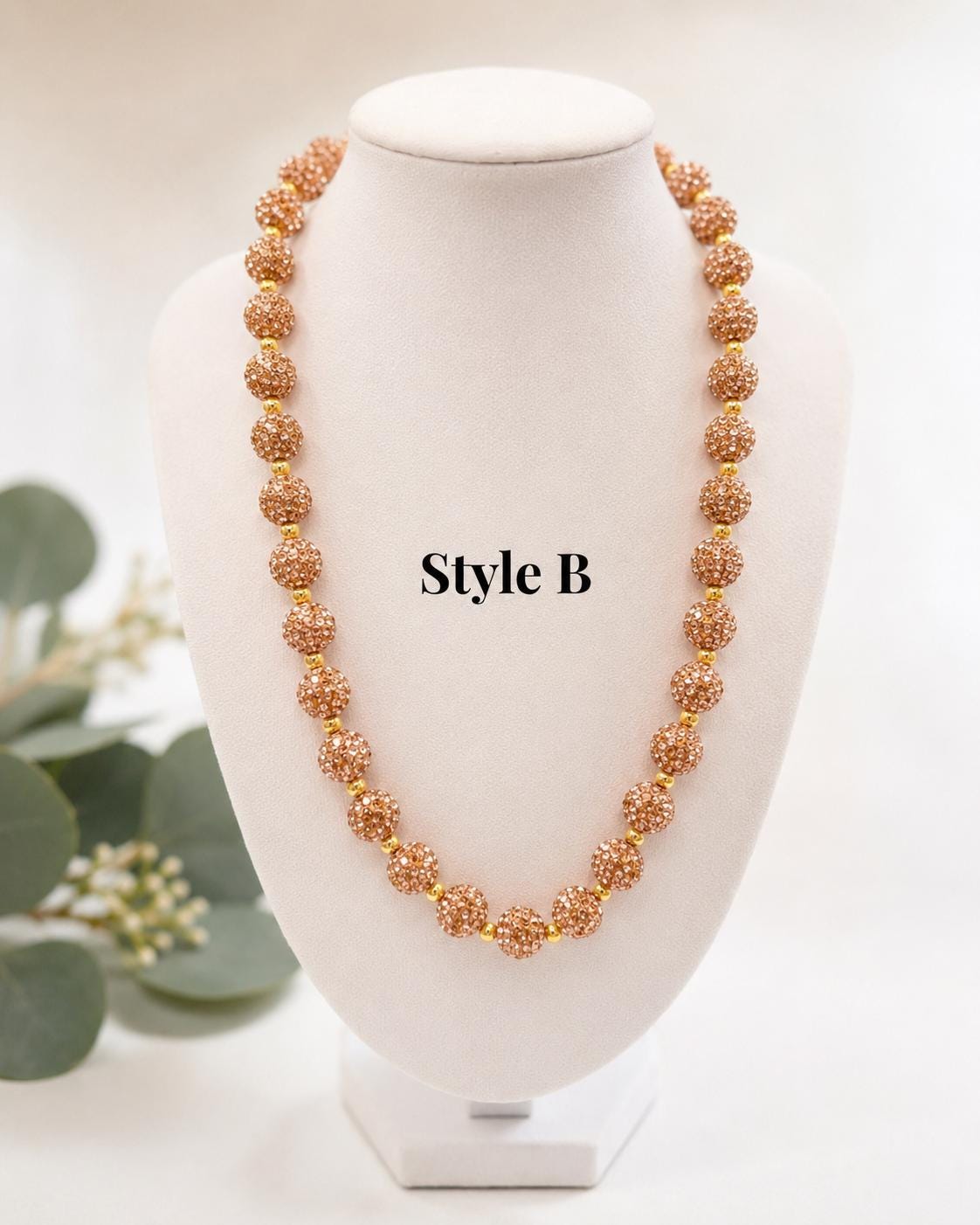 Champagne Chocolate Rhinestone Necklaces