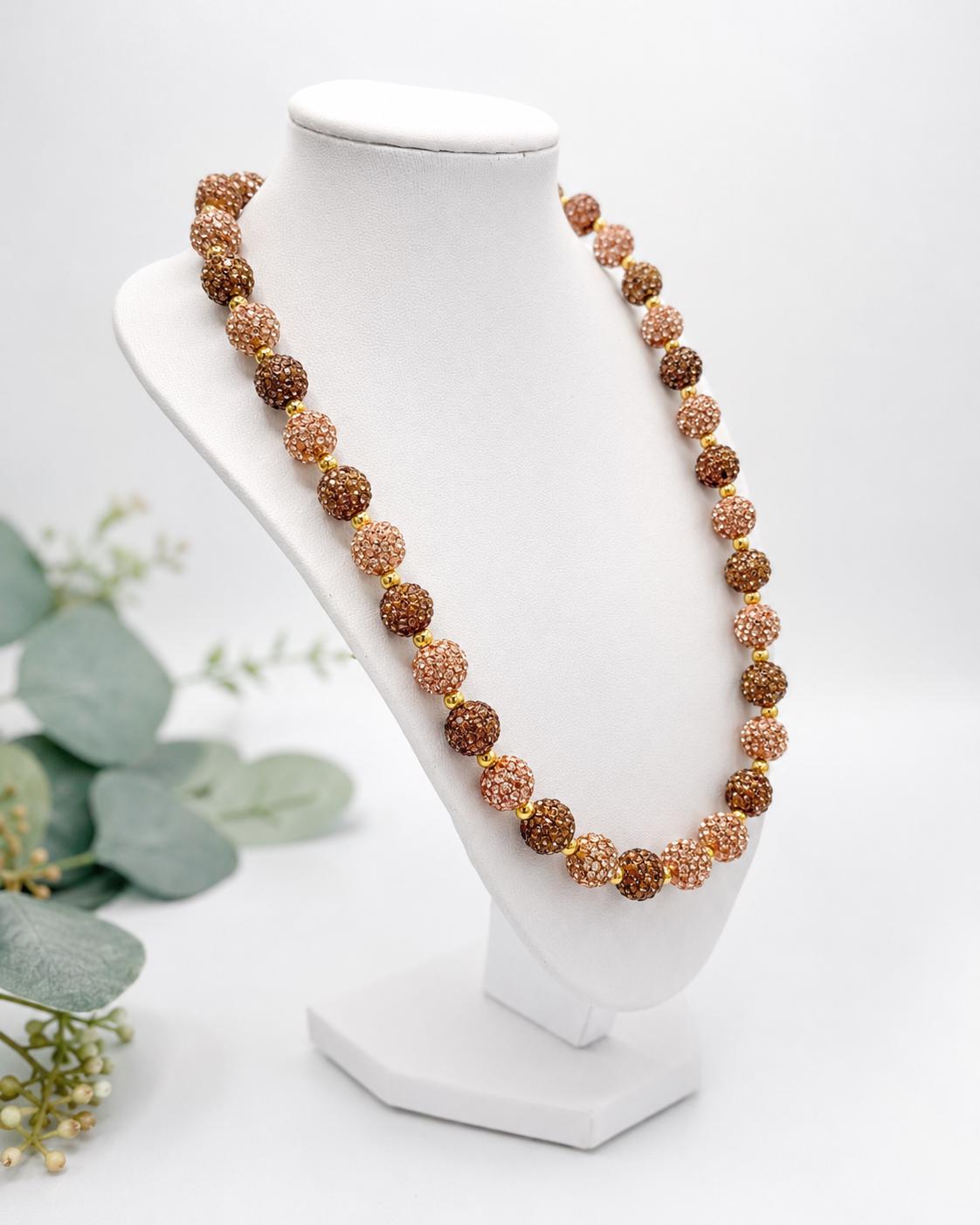 Champagne Chocolate Rhinestone Necklaces