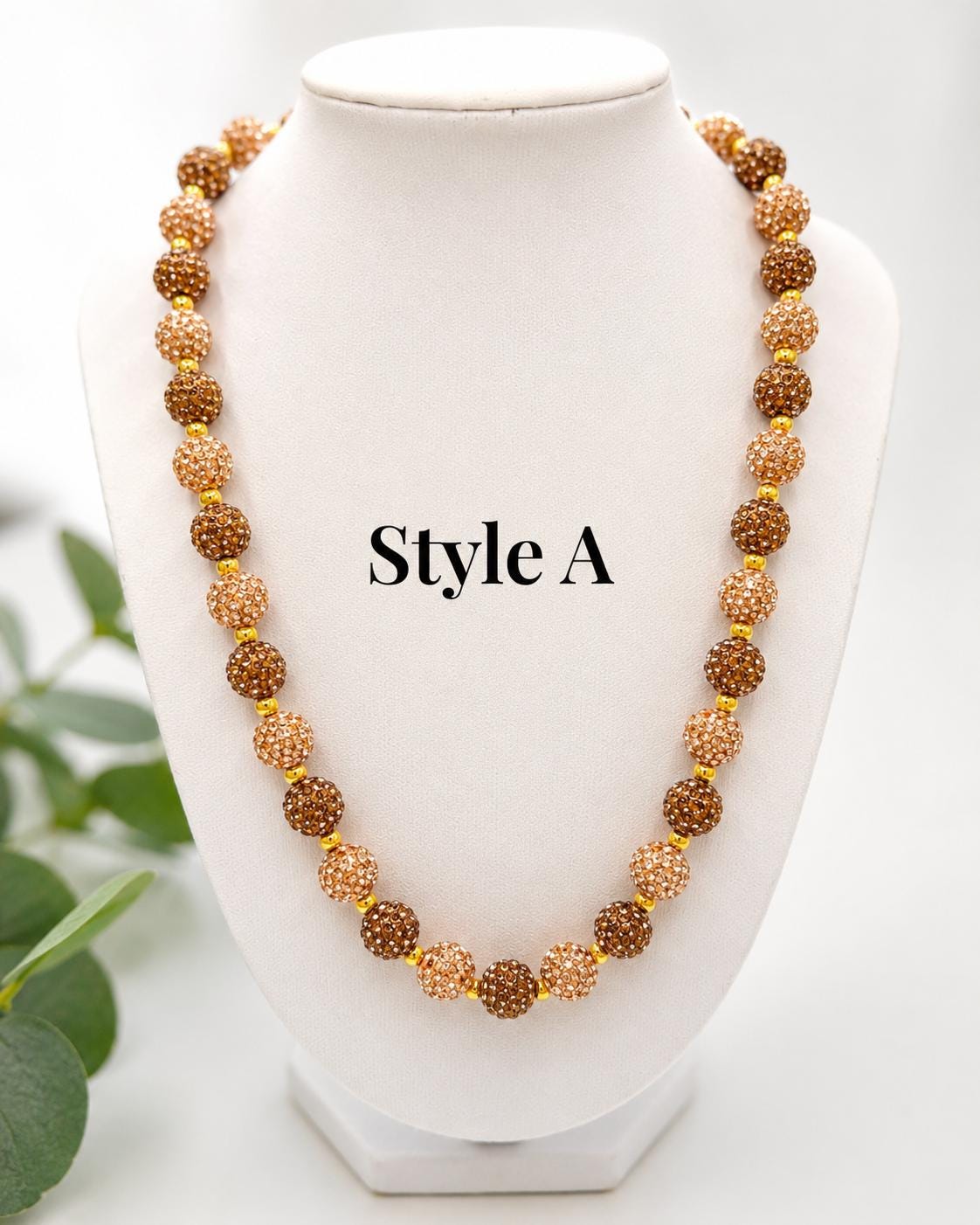 Champagne Chocolate Rhinestone Necklaces
