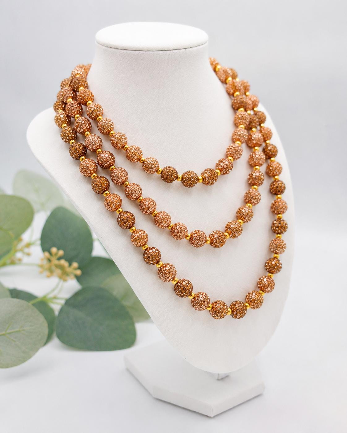 Champagne Chocolate Rhinestone Necklaces