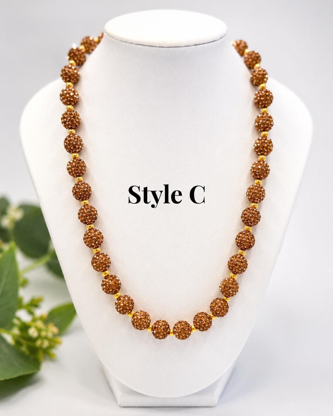 Champagne Chocolate Rhinestone Necklaces