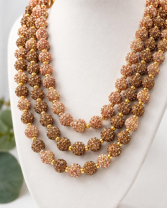 Champagne Chocolate Rhinestone Necklaces