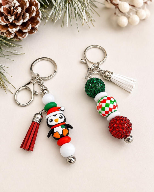 Holiday Beaded Keychains