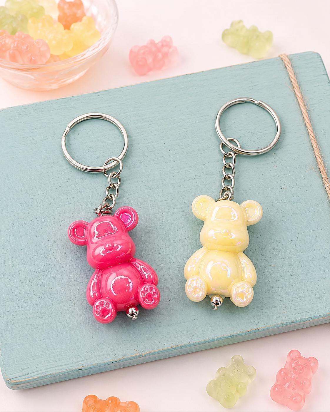 Playful Gummy Bear Keychain