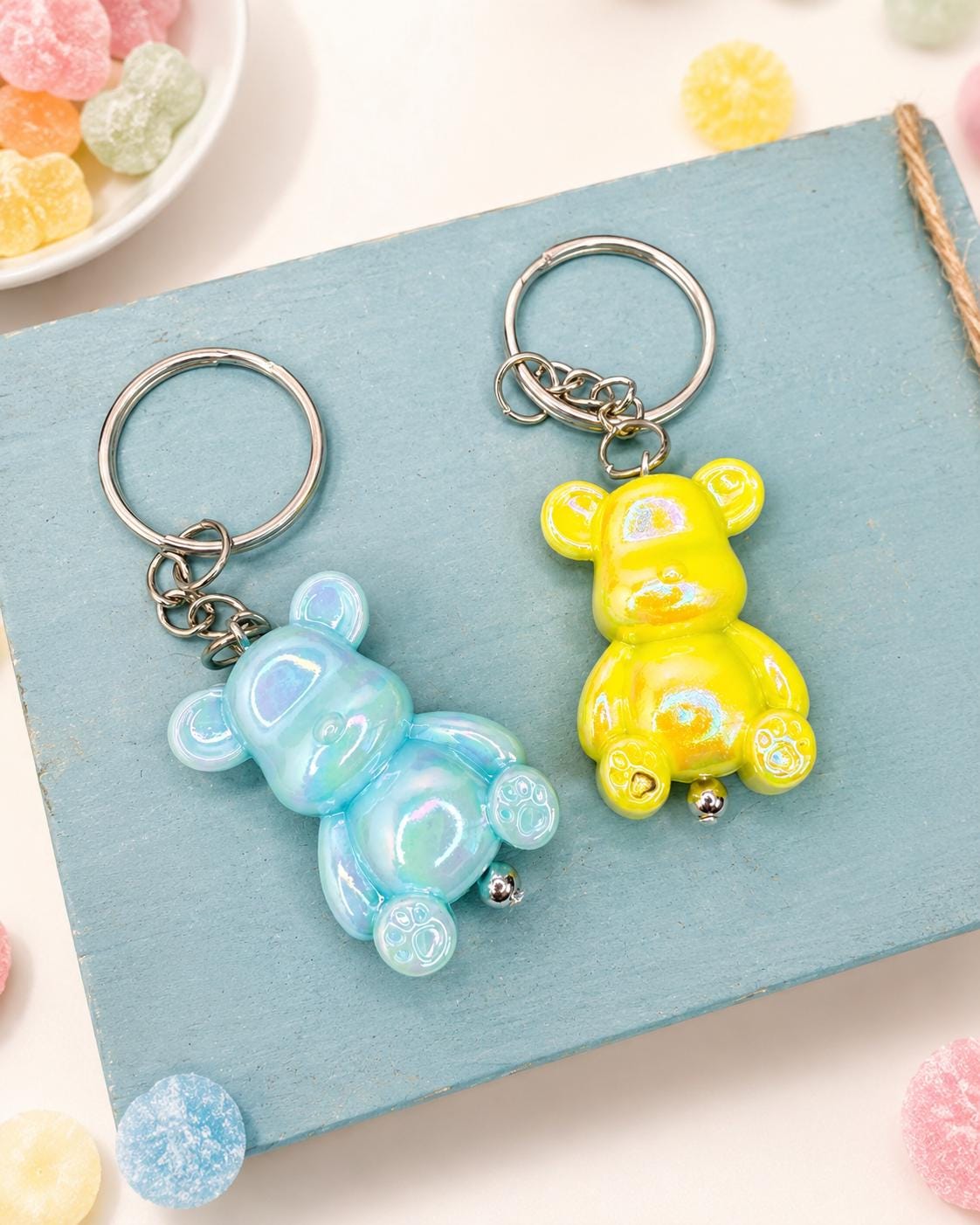 Playful Gummy Bear Keychain