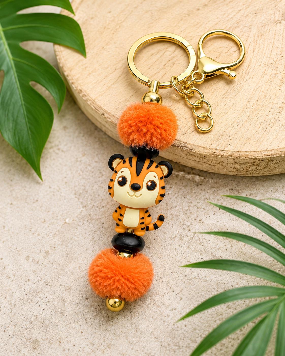 Fuzzy Tiger Keychain