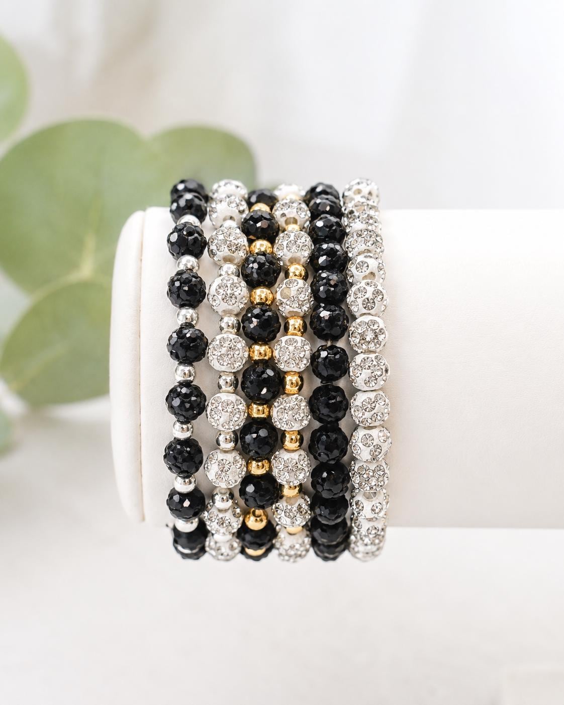 Rhinestone Bead Bracelets - 6mm Bead