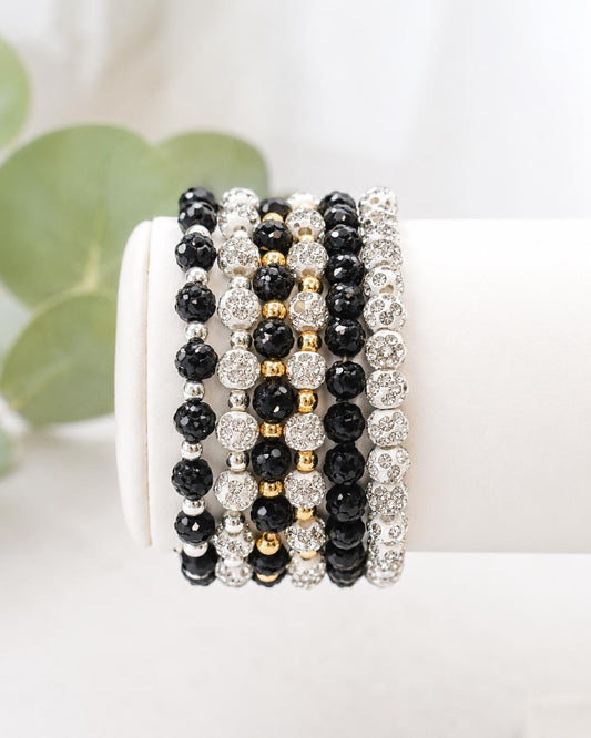 Rhinestone Bead Bracelets - 6mm Bead