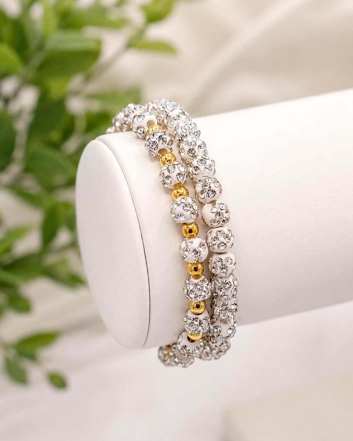 Rhinestone Bead Bracelets - 6mm Bead