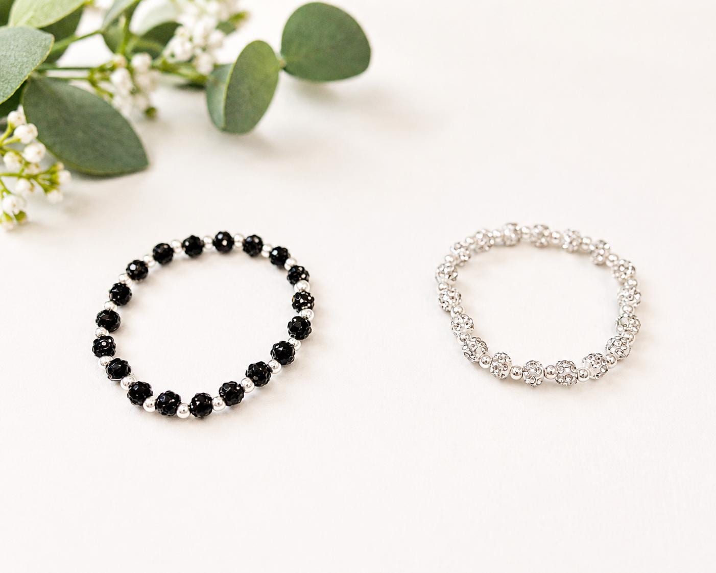 Rhinestone Bead Bracelets - 6mm Bead
