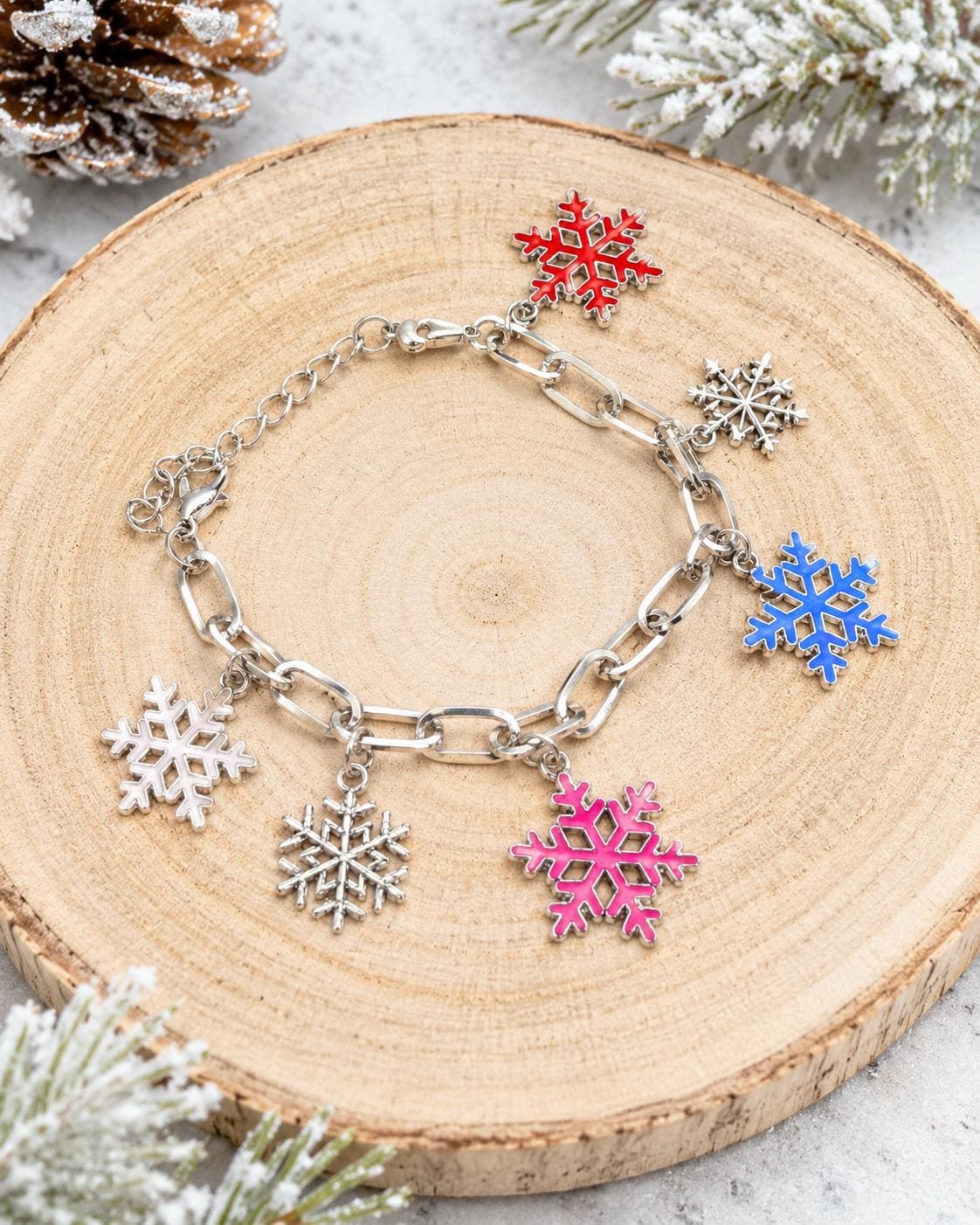 Colorful Snowflake Charm Bracelets