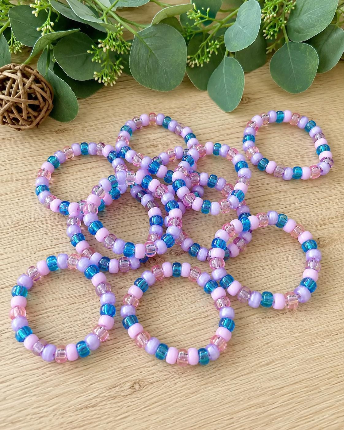 Mermaid Color Stackable Beaded Bracelets- Set of 3