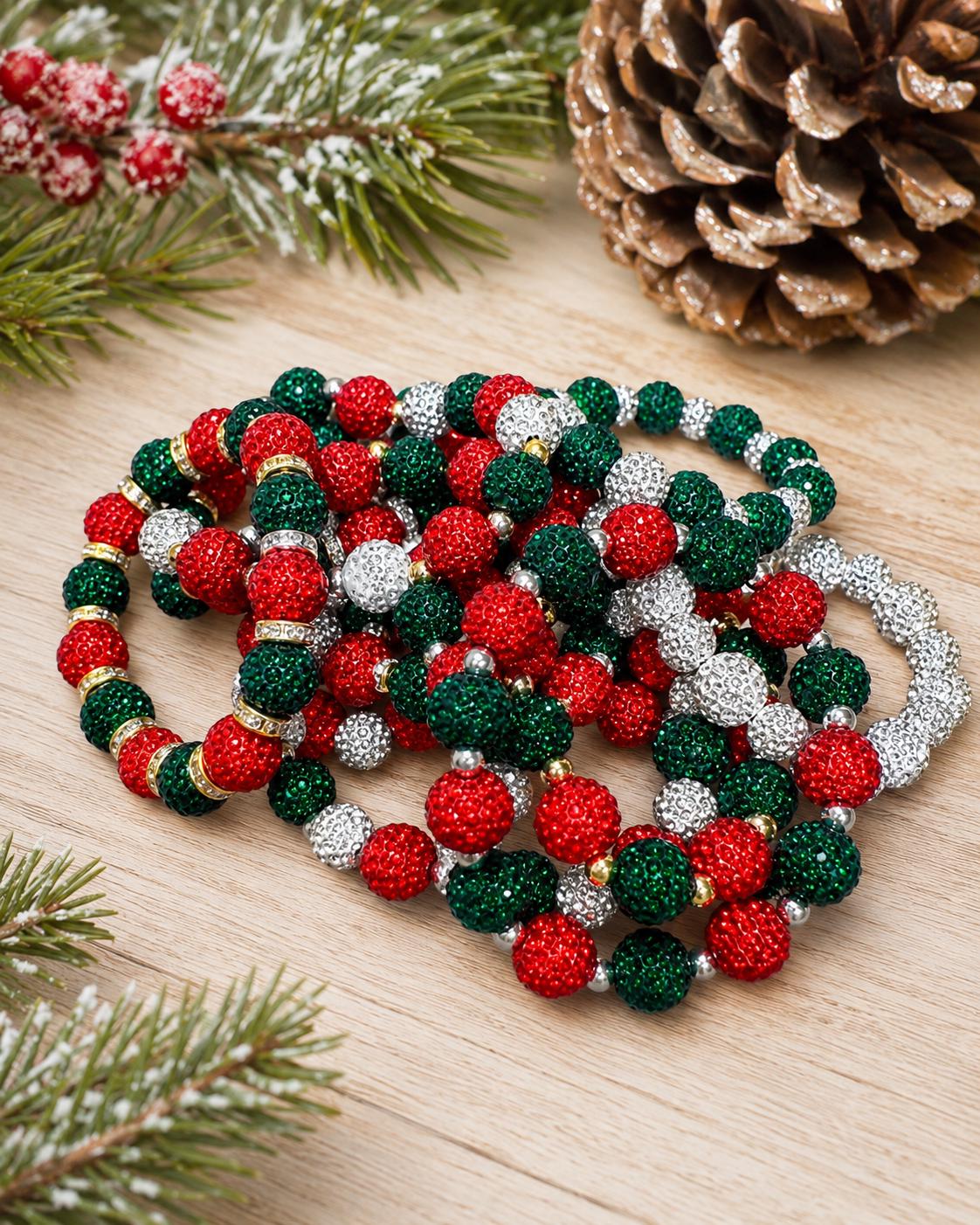 Holiday Christmas Rhinestone Bracelet