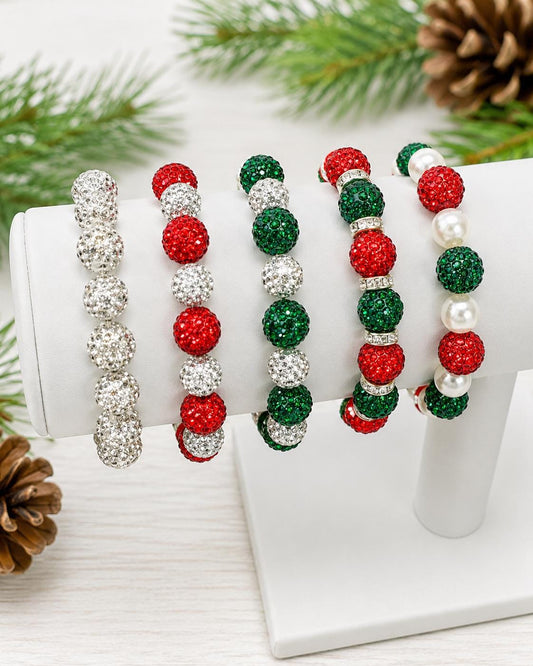 Holiday Christmas Rhinestone Bracelet