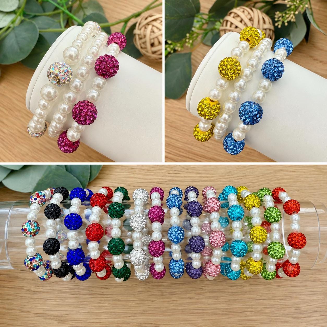 Rhinestone Pearl Bracelets