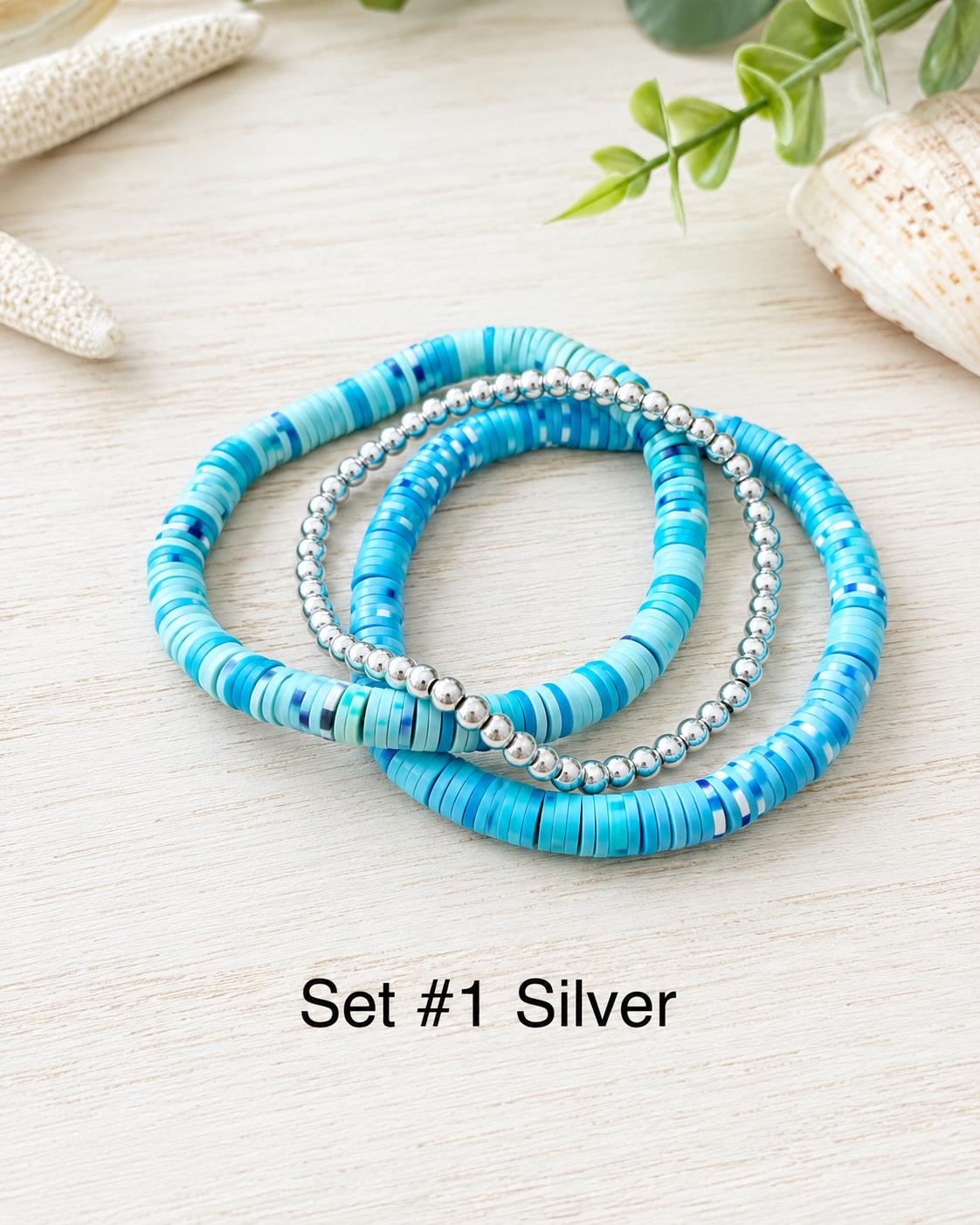 Ocean-Inspired Heishi Bead Stacks