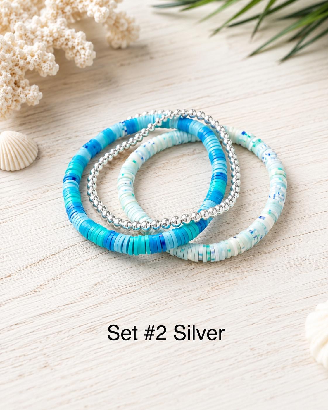 Ocean-Inspired Heishi Bead Stacks