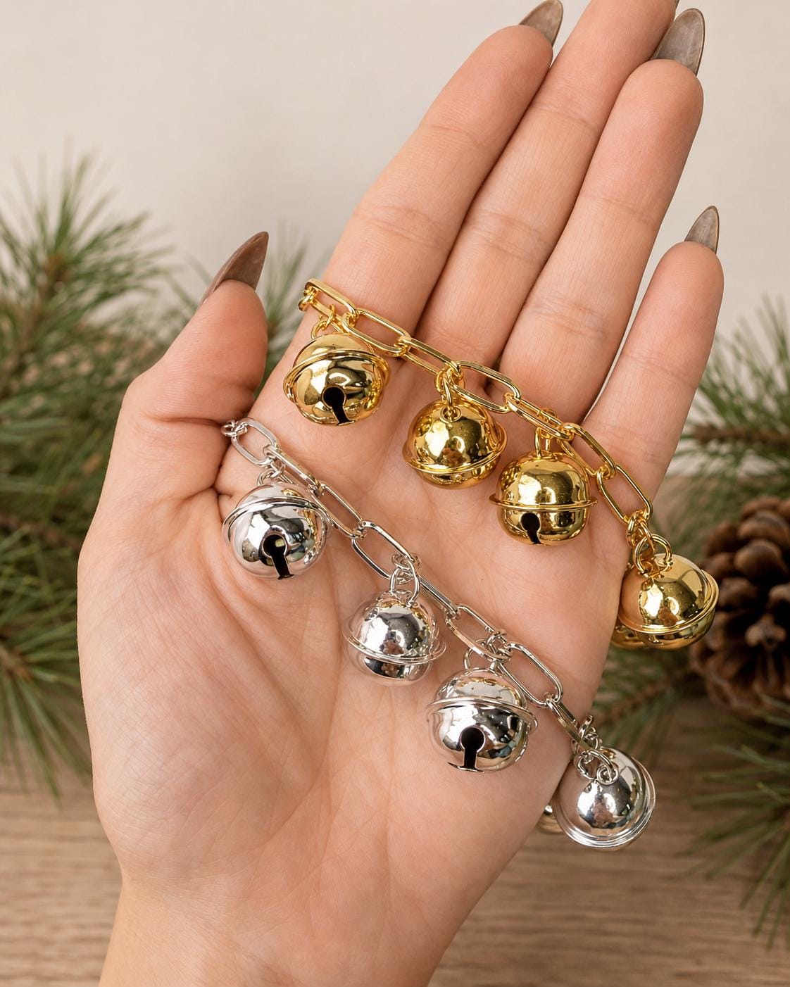 Gold & Silver Jingle Bell Bracelets