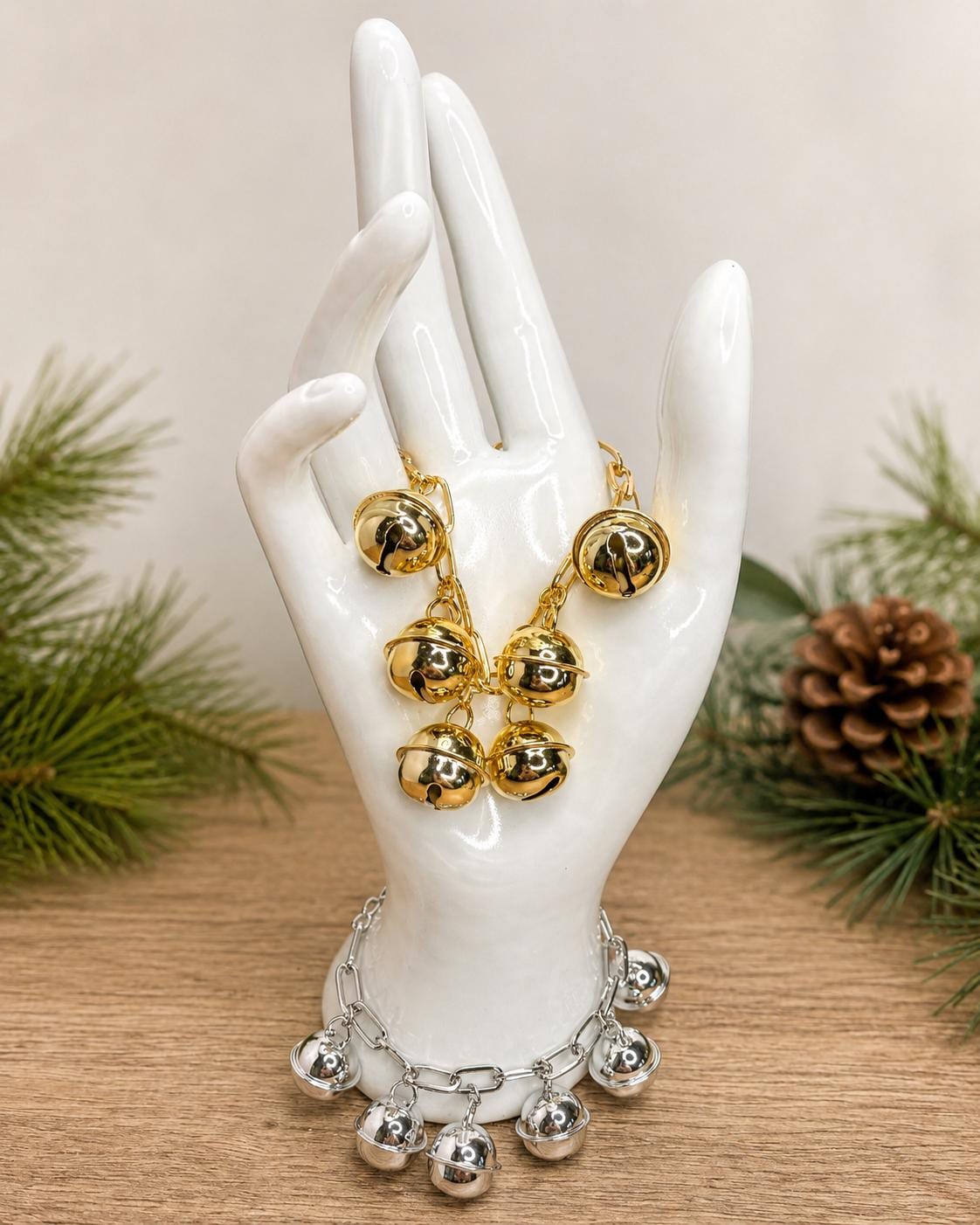 Gold & Silver Jingle Bell Bracelets