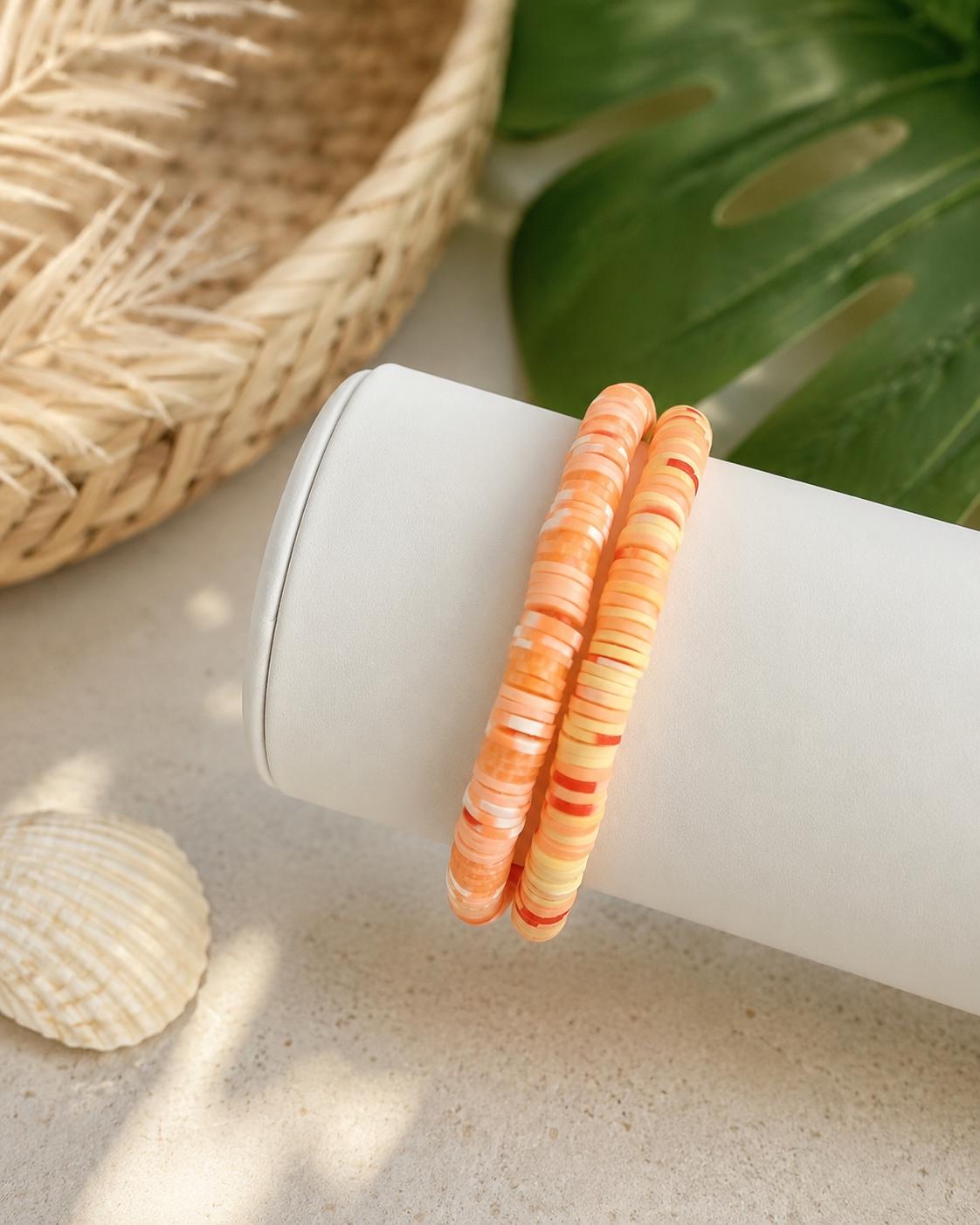 Sunshine Heishi Bead Bracelet Set