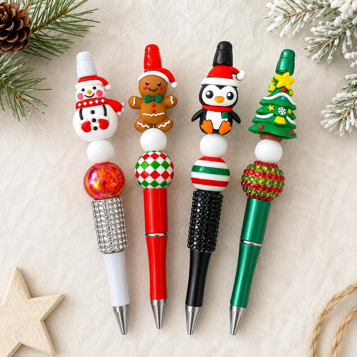 Christmas Beaded Pens: Festive Fun Characters!