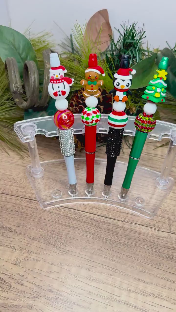 Jolly Christmas Beaded Pens: Festive Fun Characters!