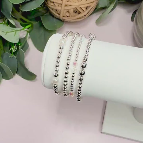 Sterling Silver (925) Filled Stacking Bracelets: Adjustable Sizes