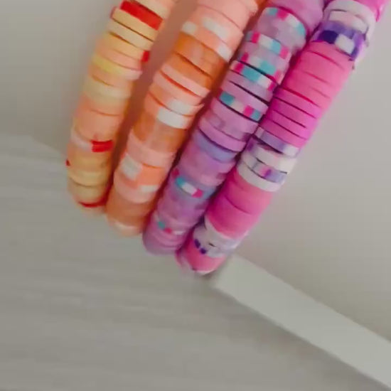 Sunshine Style: Vibrant Heishi Bead Bracelet Set