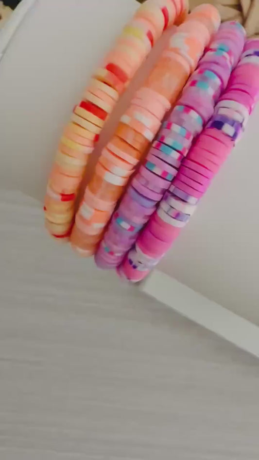 Sunshine Style: Vibrant Heishi Bead Bracelet Set