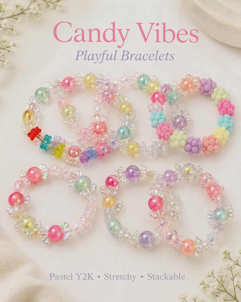 Candy Pastel Bead Bracelet