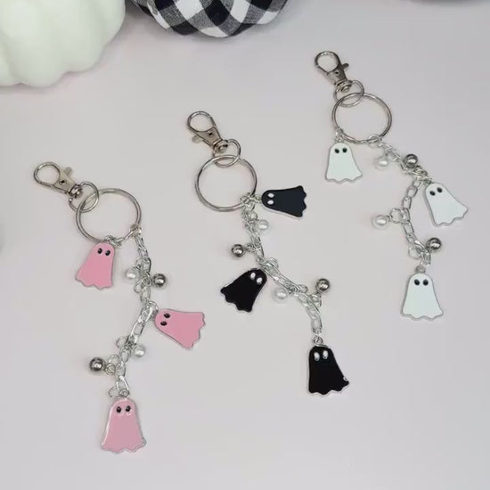 Trendy Silver Ghost Keychains for Every Style!