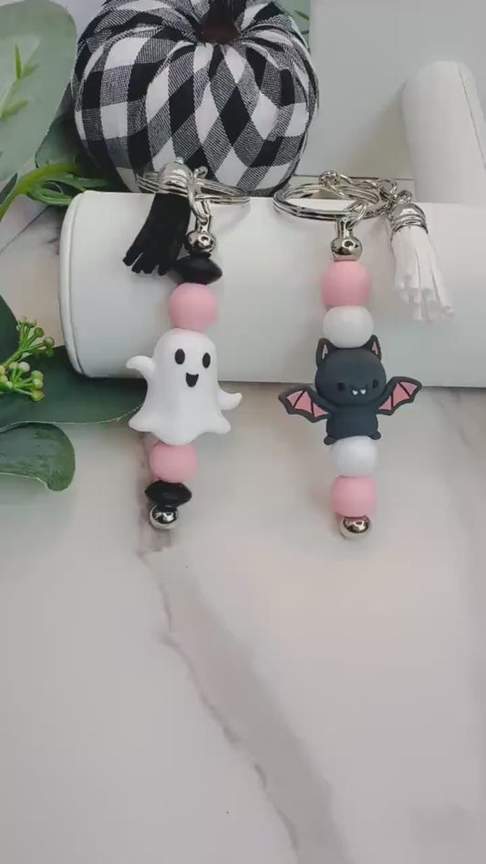 Spooky Chic - Ghost and Bat Keychains for Ghostly Glam!