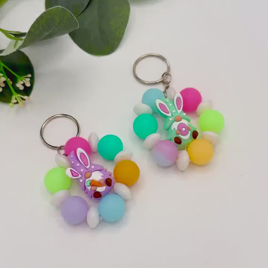 Easter Gnome Beaded Keychain