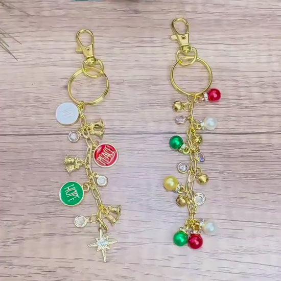 Joy Peace & Hope Assorted Holiday Charm Keychains