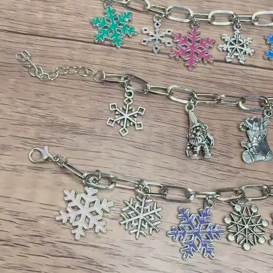 Colorful Snowflake Charm Bracelets