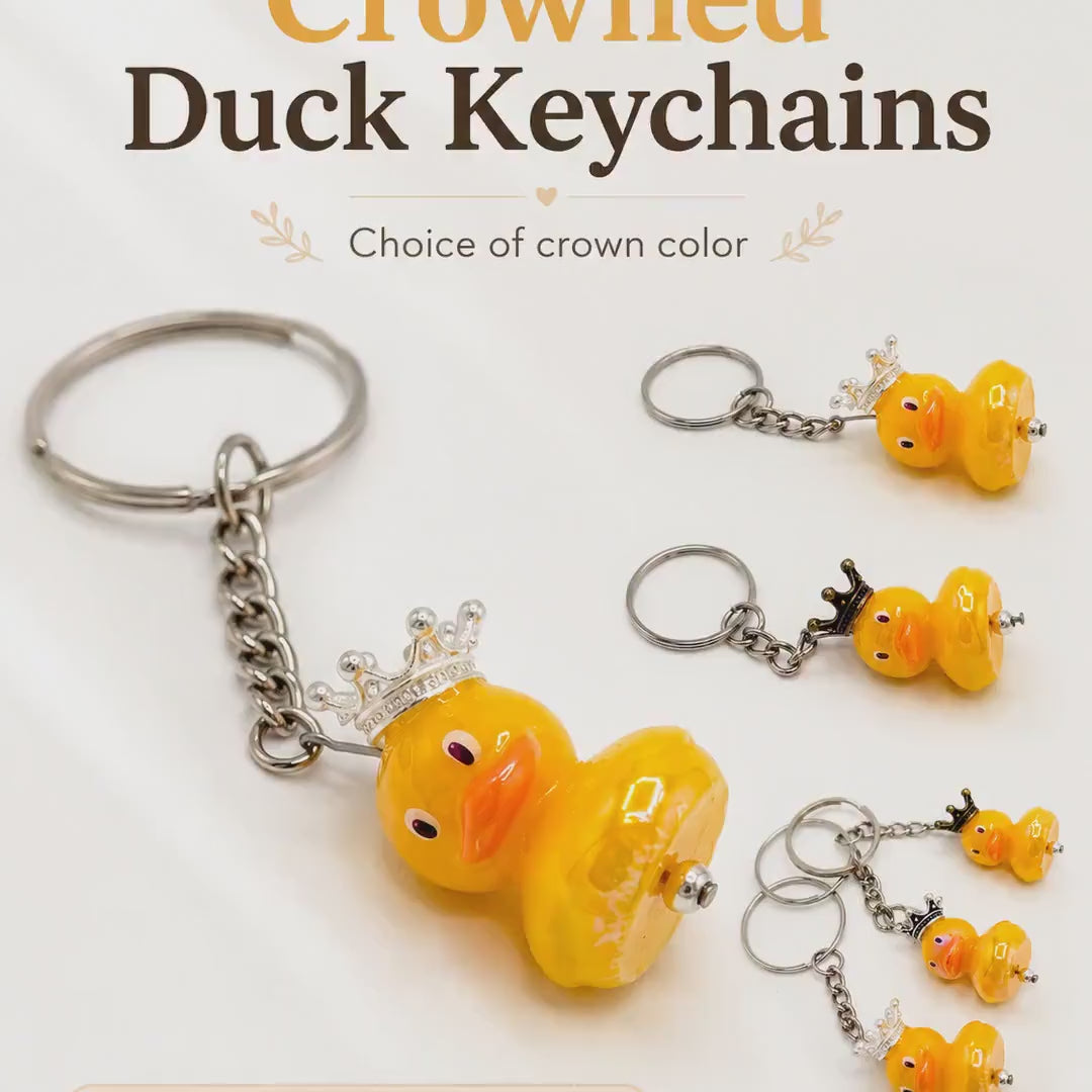 Royal Duck Keychain, Crown Yellow Duck Bag Charm, Cute Princess Queen Cruise Duck Key Ring, Crown Color Choice