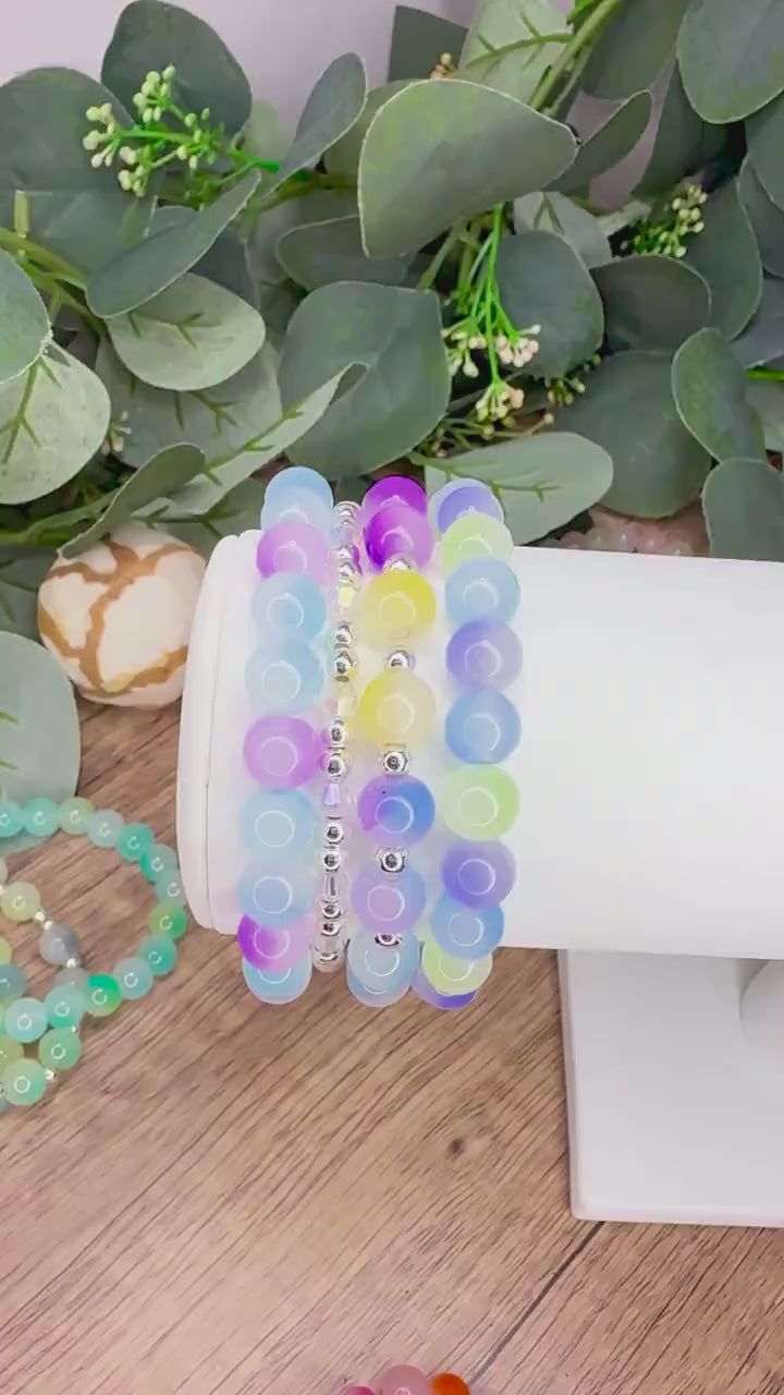 Grapevine Delights - Glass Bead Bracelet Stack - Multi Color & Design - Coordinating Set