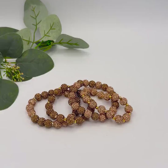 Chocolate Champagne Rhinestone Bracelet