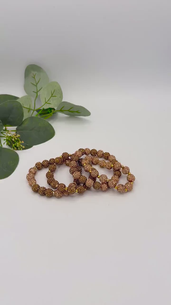 Chocolate Champagne Rhinestone Bracelet