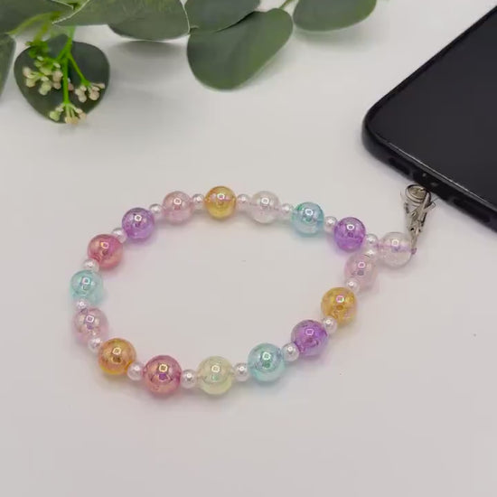 Pastel Beaded Phone Wristlet
