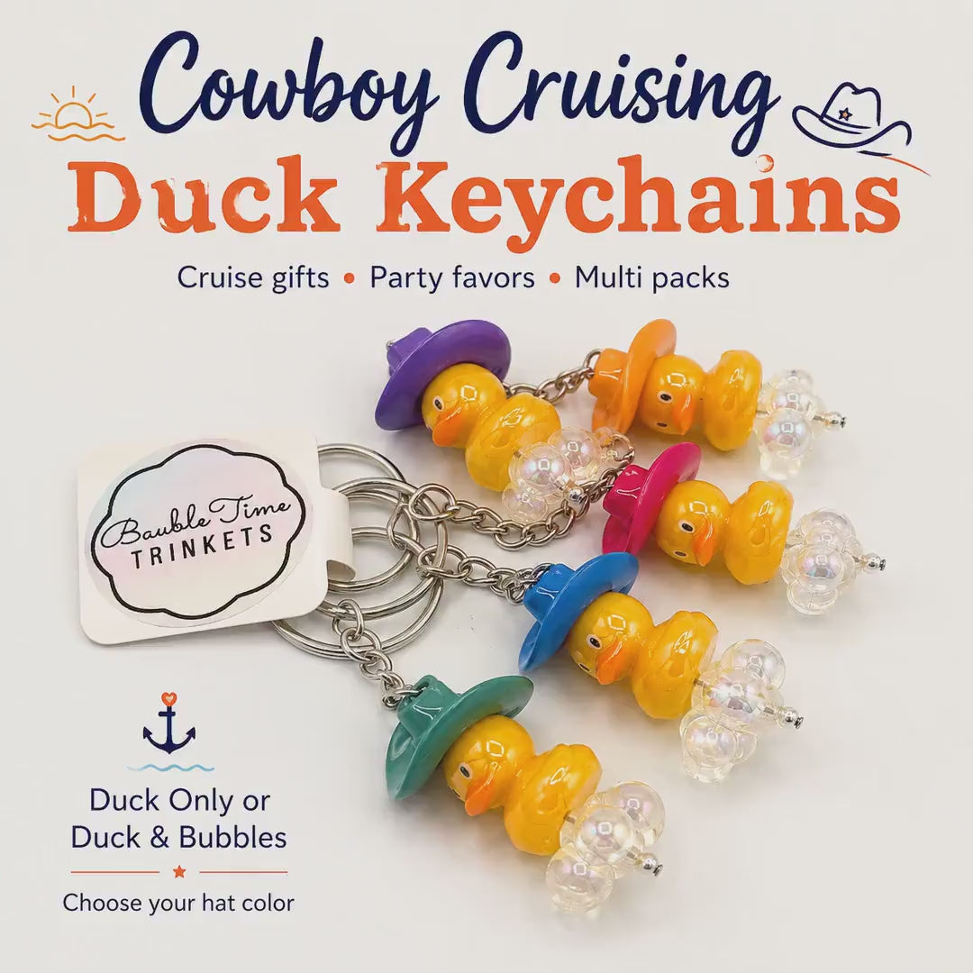 Cowboy Cruising Duck Keychains, Bulk Cruise Ship Hiding Ducks, Western Theme Jeep Ducking Charm, Fish Extender Gift, Vacation Cabin Favors