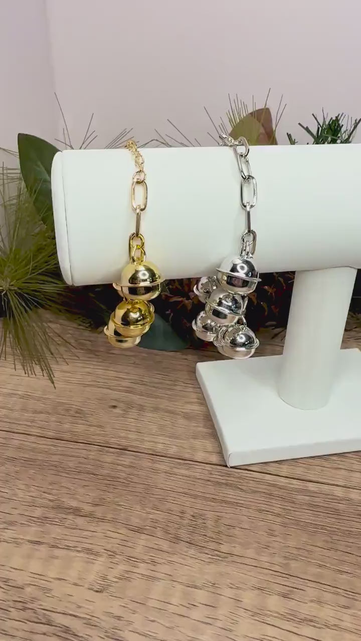 Gold & Silver Jingle Bell Bracelets